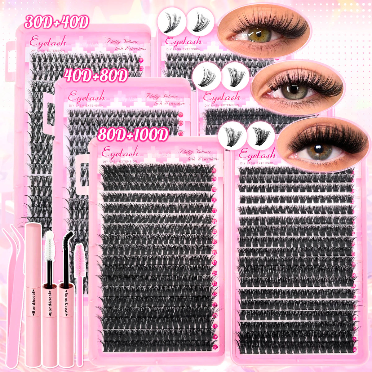 DIY Lash Extension Cluster Kit — 720 Pcs