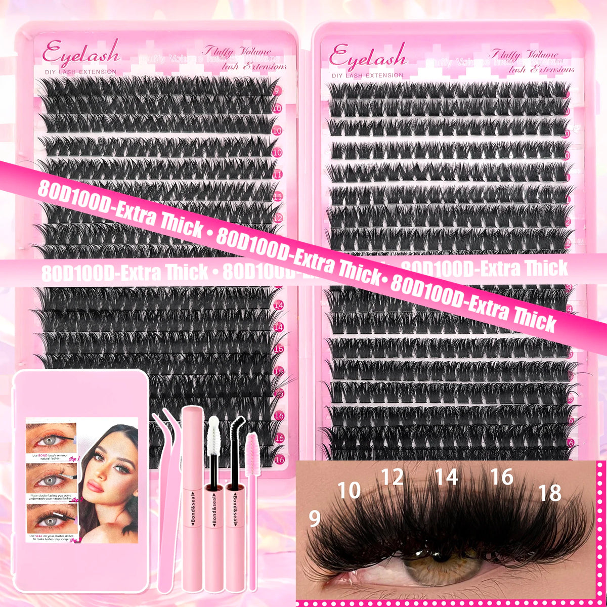 DIY Lash Extension Cluster Kit — 720 Pcs