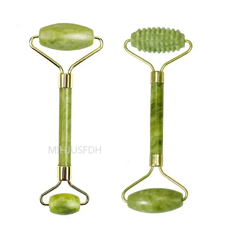Natural Jade Facial Roller & Gua Sha Set