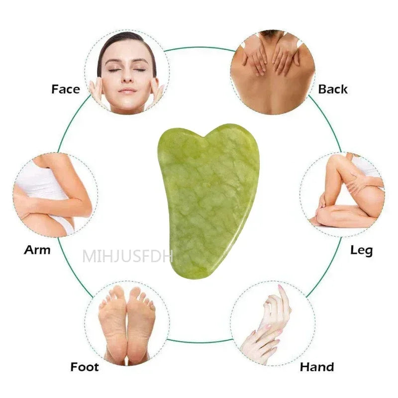 Natural Jade Facial Roller & Gua Sha Set