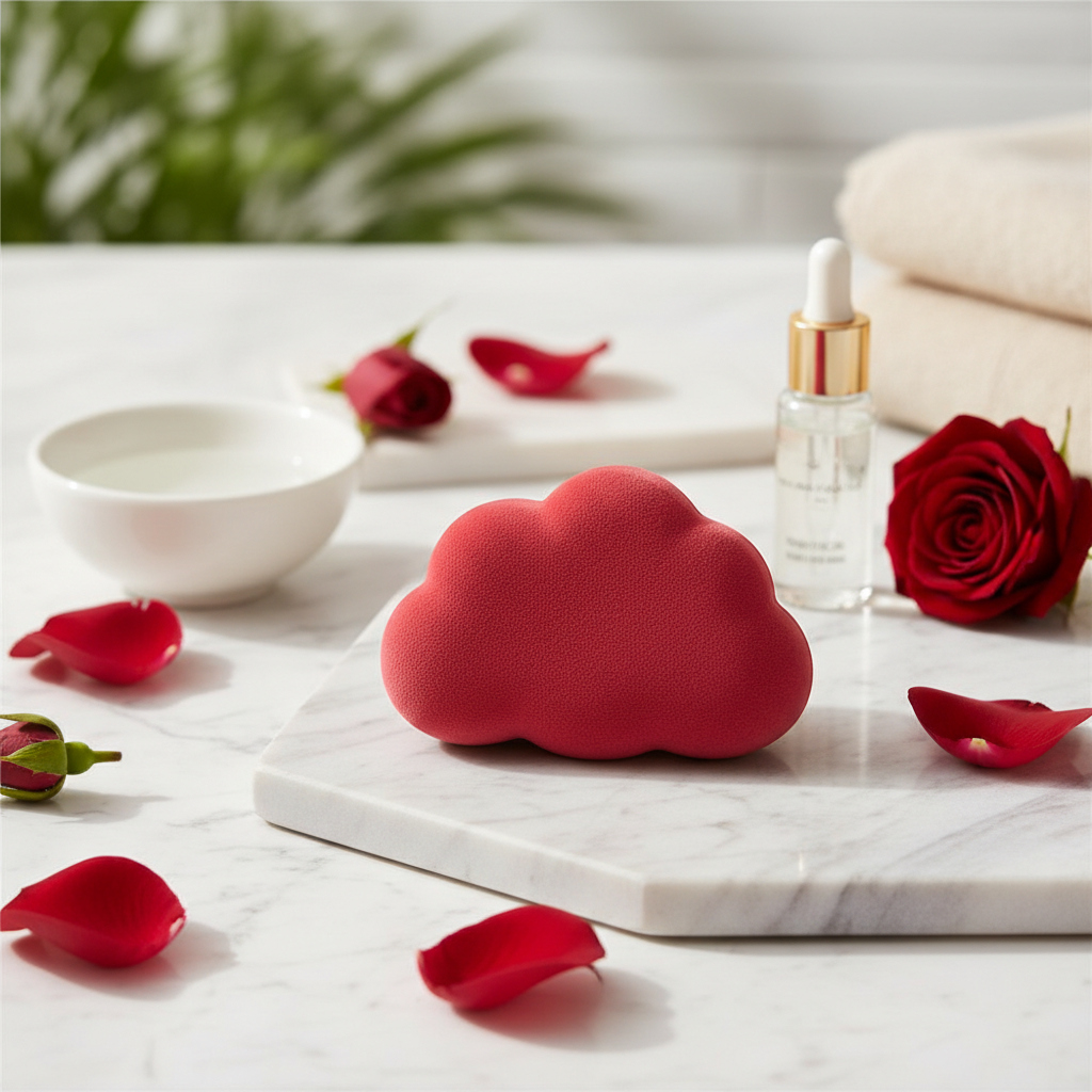 Makeup Puff - Rose Red
