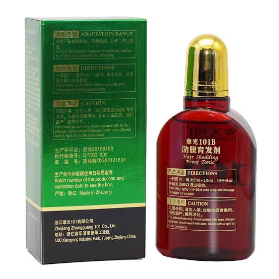 Zhangguang 101B Hair Shedding Proof Tonic directions and caution