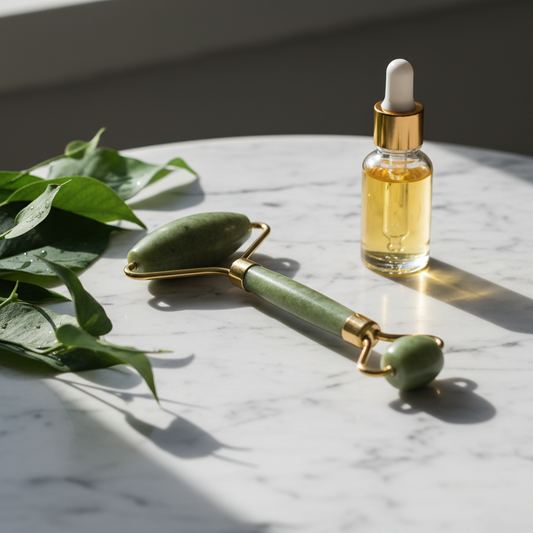 Natural Jade Facial Roller & Gua Sha Set