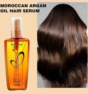 Moroccan Argan Oil Hair Serum results — smooth, shiny hair